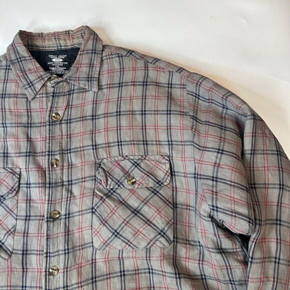 Grit Iron Workwear Quilt Lined Flannel Shirt Mens 2XL Button Up Jacket Plaid - Picture 2 of 9